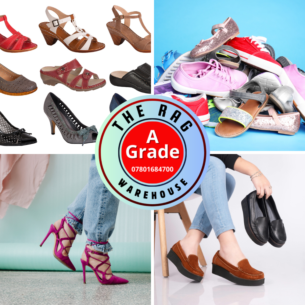 10KG Women's Wholesale Used Shoe Mix - A Grade