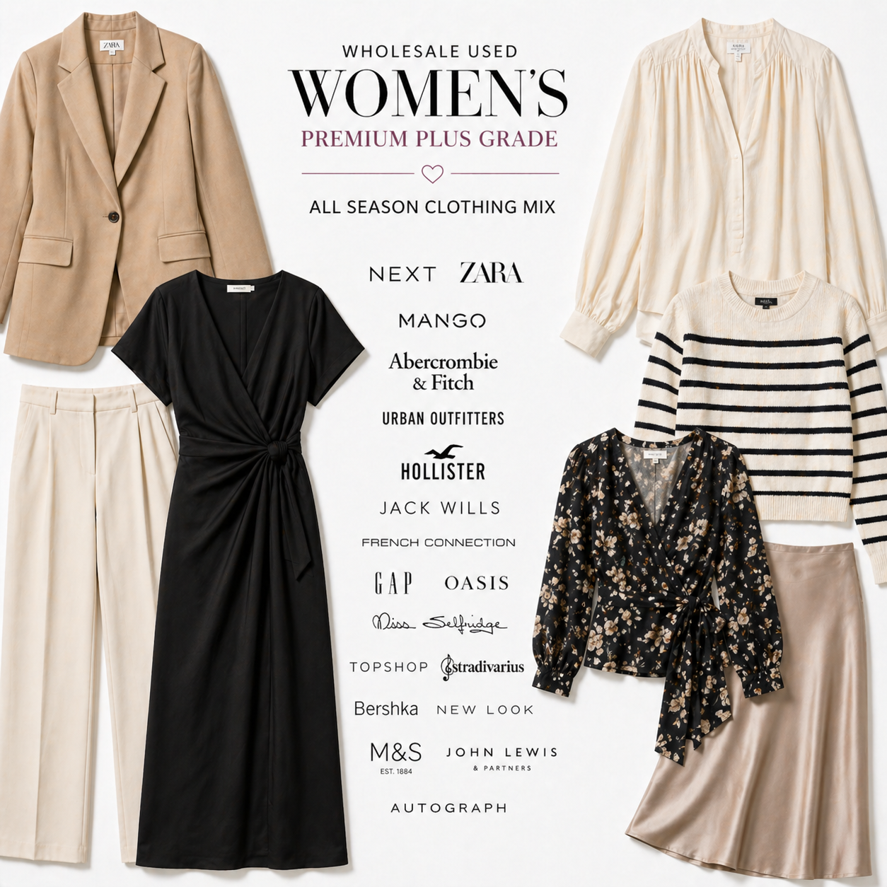 10KG Premium Plus grade stock with high street brands