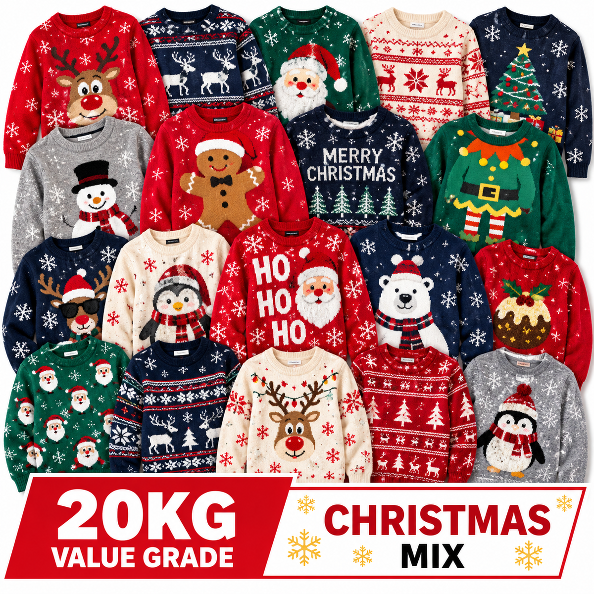 20kg Value Grade Christmas Clothing Mix, offering a great selection of festive clothing