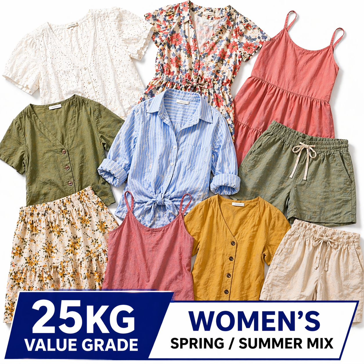 25KG Used Women's Spring Summer Clothing Mix for resellers