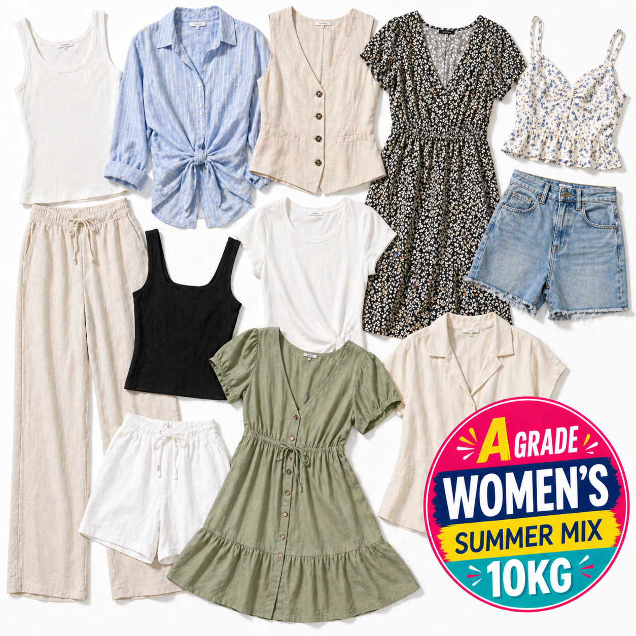 Women's assorted summer used garments