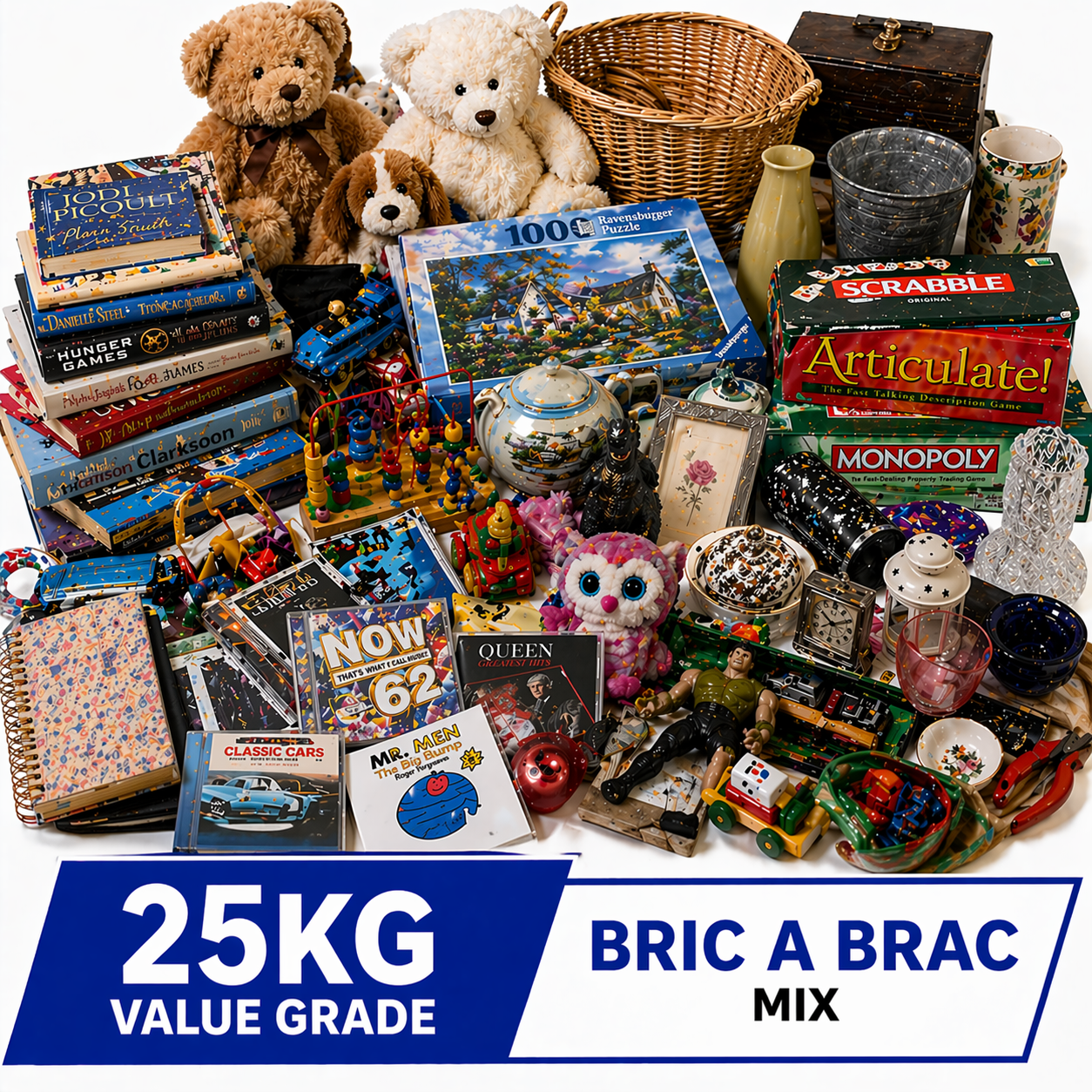combination of household items, ornaments, small collectibles, accessories, and other miscellaneous goods. Some items may be new, but most are used and come in a range of conditions.