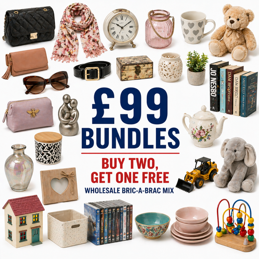 Collage of various small items with promotional text for £99 bundles.